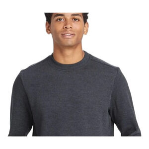 All in Motions [S] Sweater Fleece Crew Neck  Sweatshirt Black Gray Textured